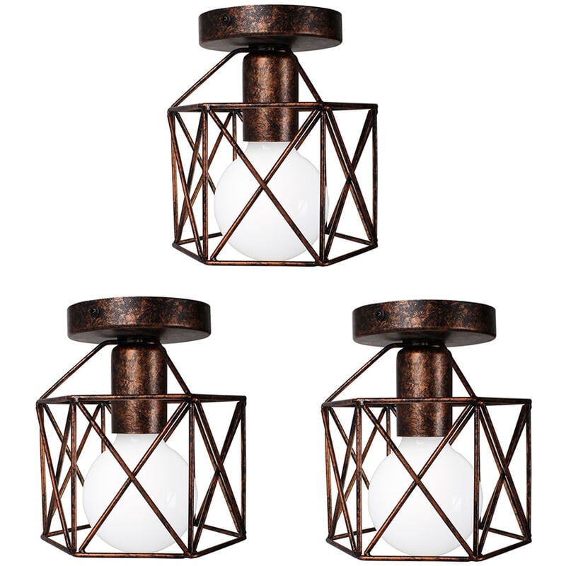 foto del prodotto axhup plafoniere soffitto, 16cm mini piazza lampade a soffitto, illuminazione con metallo gabbia e27 per soggiorno sala da pranzo camera da letto