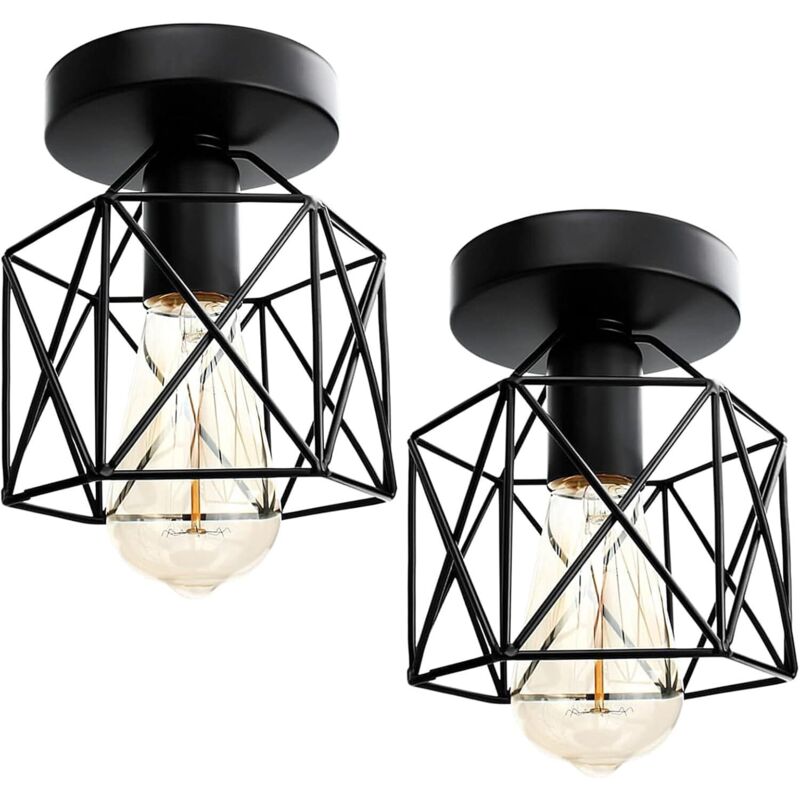foto del prodotto axhup plafoniere soffitto, 16cm mini piazza lampade a soffitto, illuminazione con metallo gabbia e27 per soggiorno sala da pranzo camera da letto