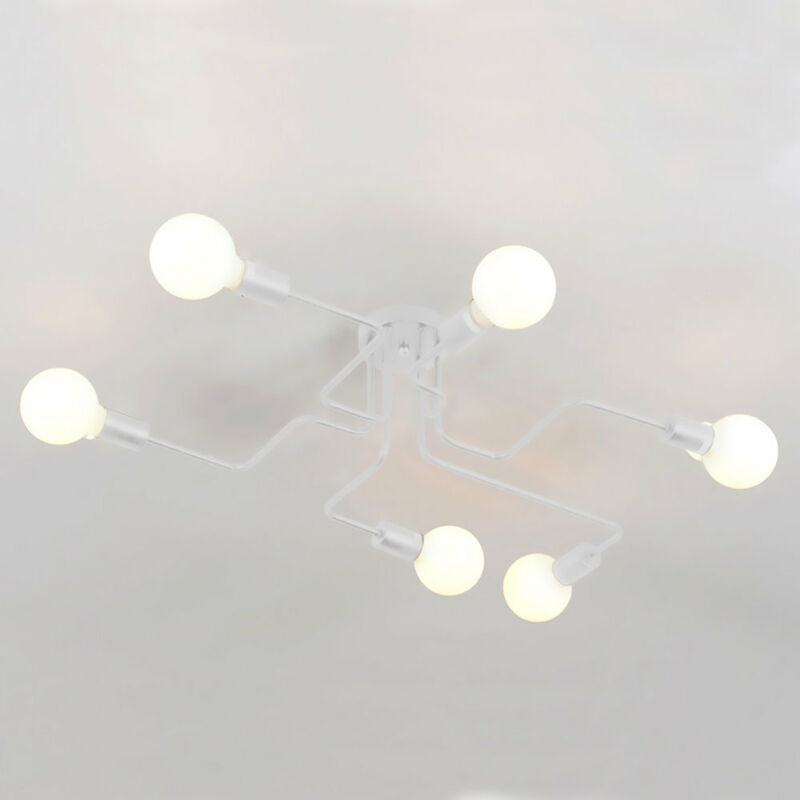foto del prodotto axhup plafoniere soffitto, 6 luci spider lampadario a soffitto, plafoniere illuminazione supporto e27 per cucina isaland camera da letto bianco 