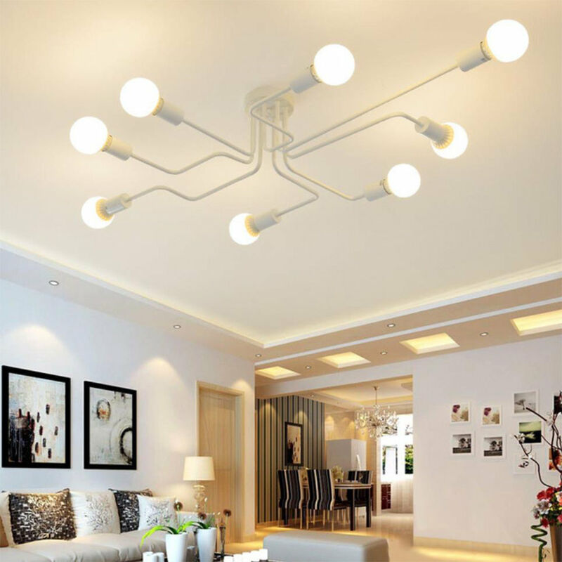 foto del prodotto axhup plafoniere soffitto, 8 luci spider lampadario a soffitto, plafoniere illuminazione supporto e27 per cucina isaland camera da letto bianco 