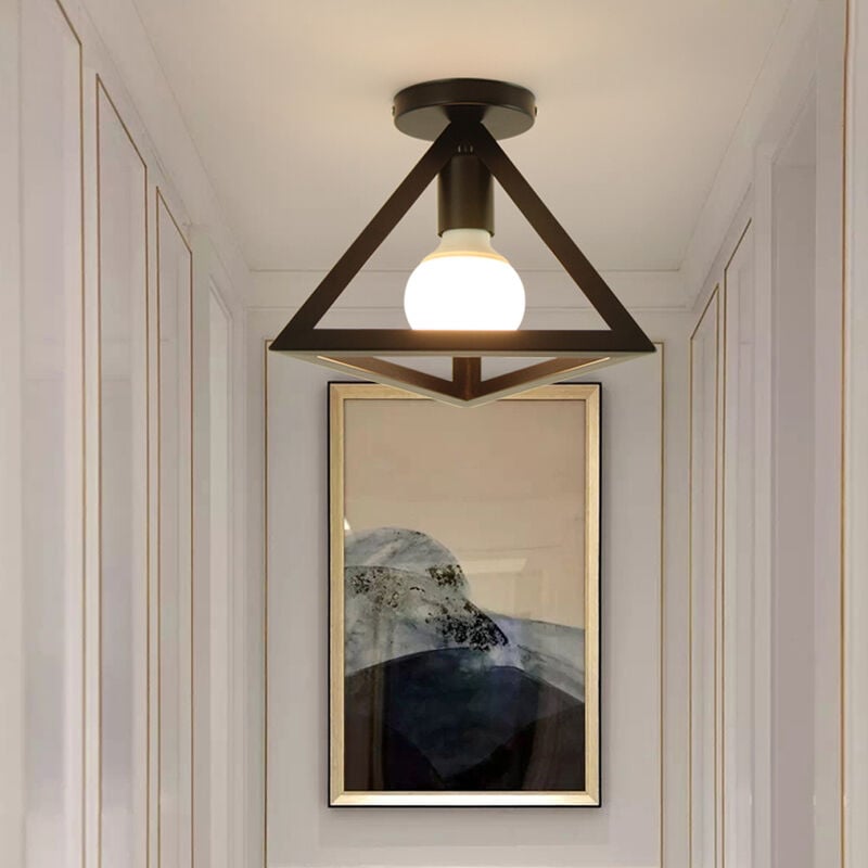 foto del prodotto axhup plafoniere soffitto, lampade a soffitto con triangolo gabbia, illuminazione in metallo e27 attacco per soggiorno sala da pranzo camera da