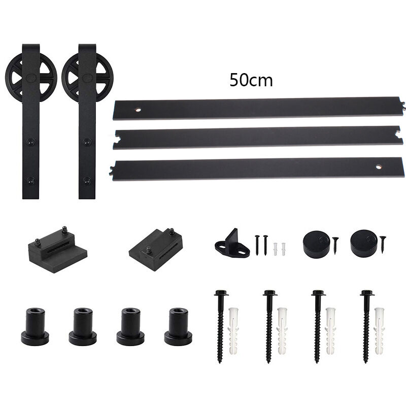 foto del prodotto axhup sistema di binari per porta scorrevole in legno per porta con gran rodillo 183cm