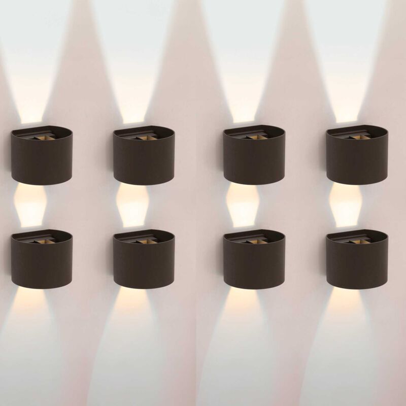 foto del prodotto axis round 8 apliques de pared iluminaci n led exterior para terrazas, jardines y balcones on off 3000k en color negro