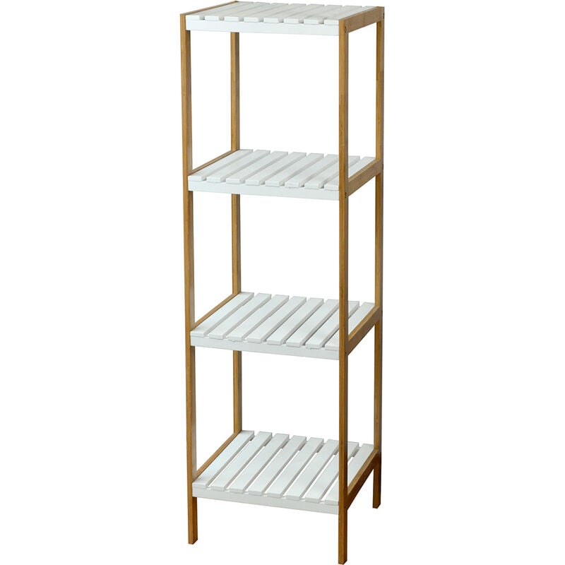 foto del prodotto axis - scaffale in bamboo ed mdf a 4 ripiani 34x33x110 cm
