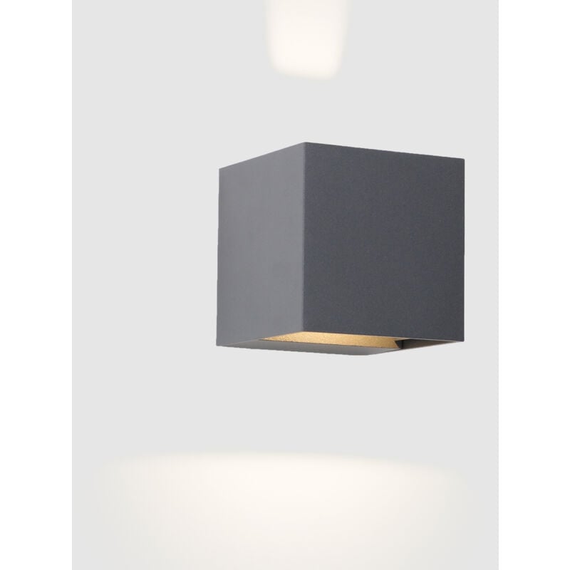 foto del prodotto axis square aplique exterior con luz led blanco c lido 3000k en color gris urbano