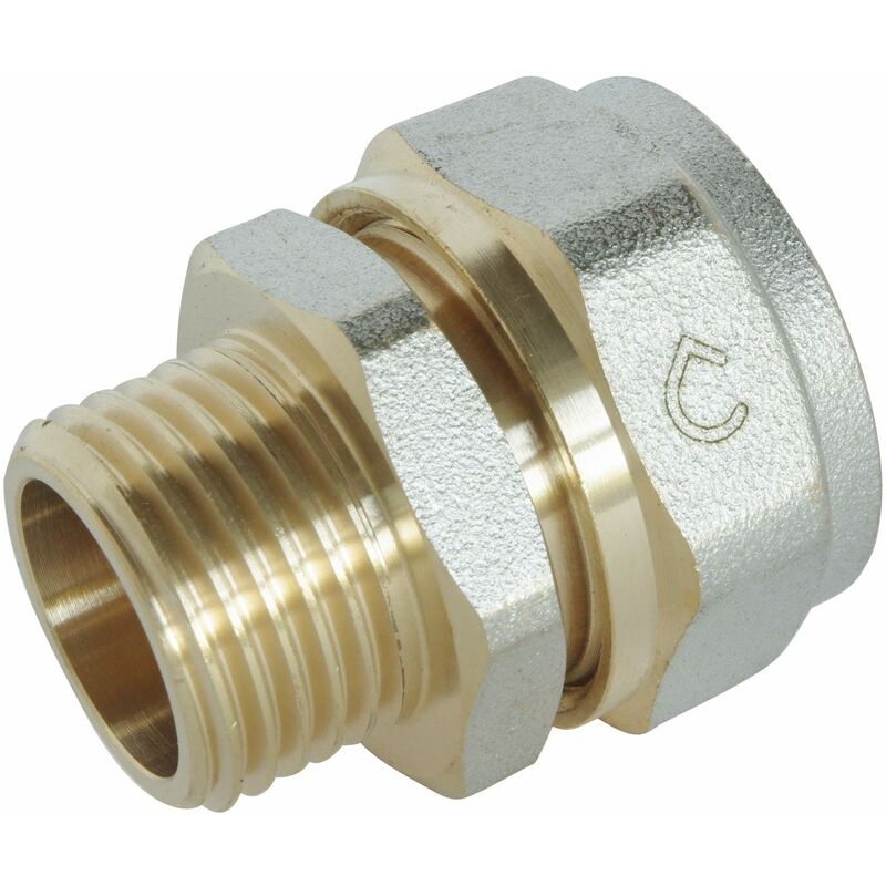 foto del prodotto ayor somatherm per te 3716 20 15 collegamento di compressione destra per 20 tubo multistrato 15 21 maschio 1 2 , consente di collegare