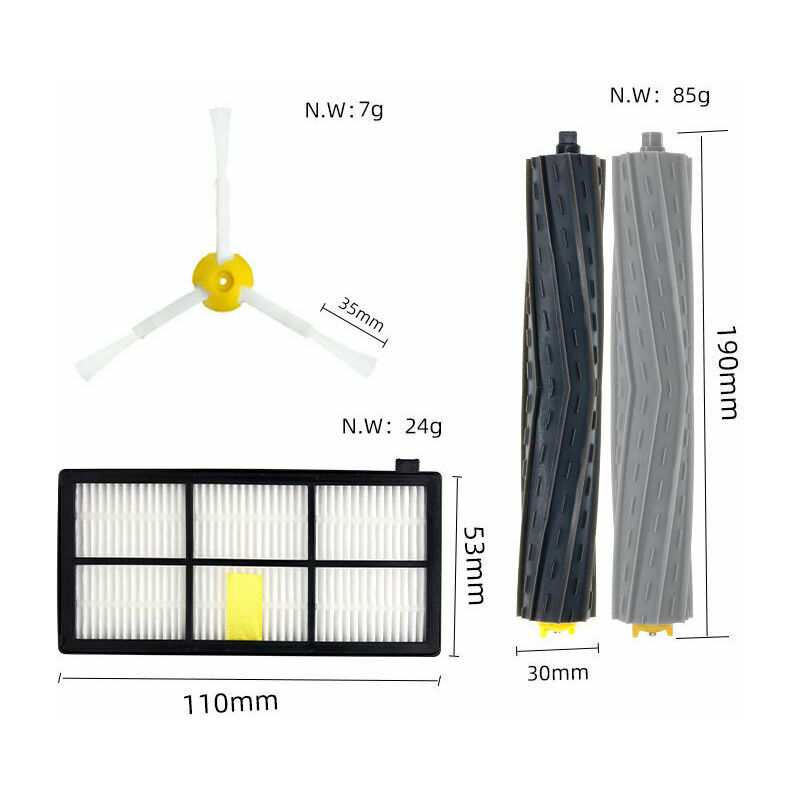 foto del prodotto ayyqh ricambi, filtri e spazzole per irobot roomba serie 980 960 900 890 880 870 860 800, set di accessori sostitutivi 01