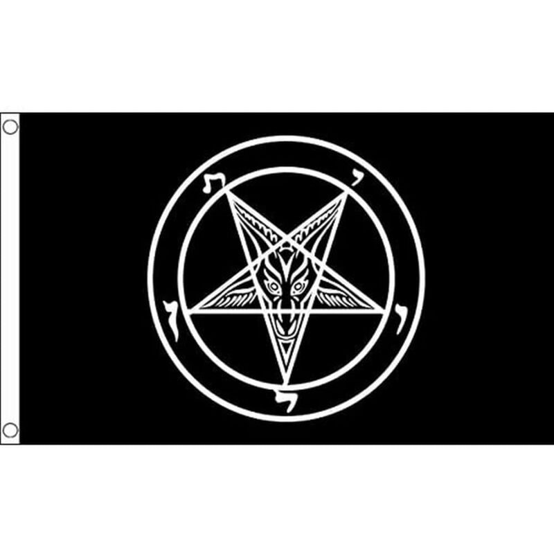 foto del prodotto az flag bandiera bafometto cavalieri templari 150x90cm bandiera di satana 90 x 150 cm