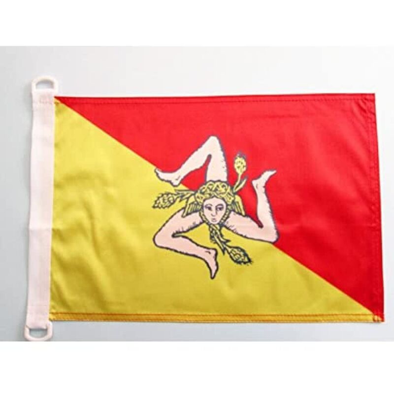 foto del prodotto az flag bandiera navale sicilia 45x30cm - bandiera maritima siciliana - italia 30 x 45 cm speciale nautismo, padiglione nautico