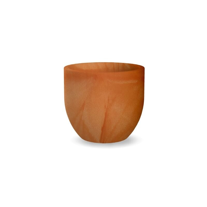 foto del prodotto azalea 40 fioriera rotonda da interno ed esterno per piante e fiori molto resistente al tempo. realizzata in polietilene in spagna arancione