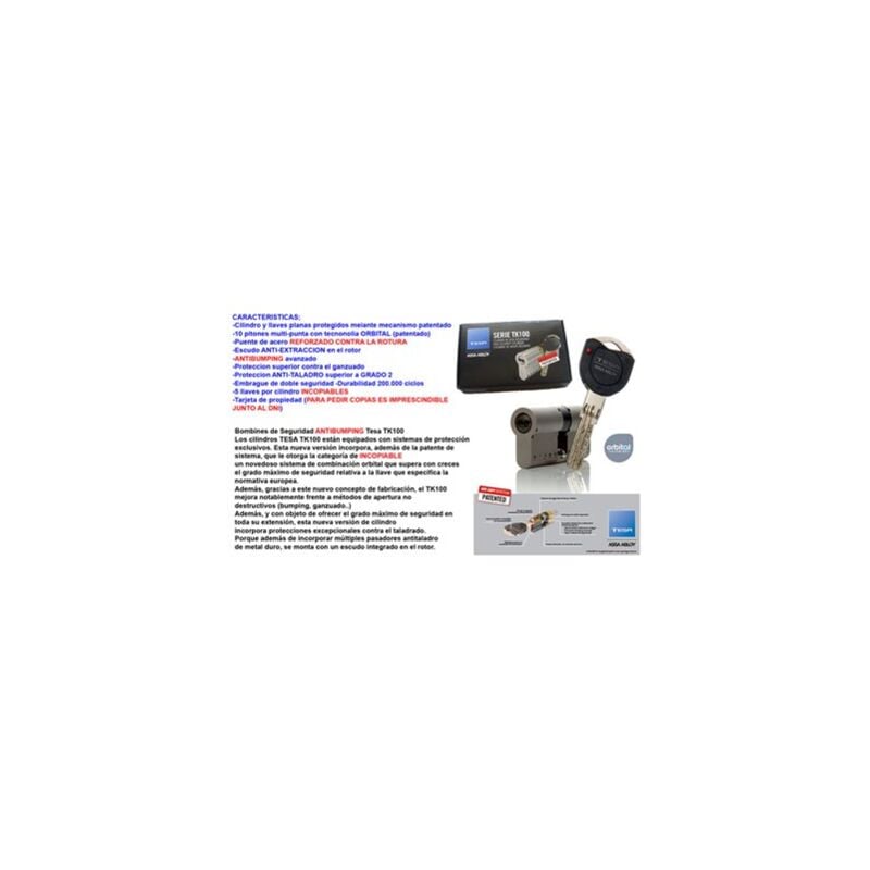 foto del prodotto azbe cilindro di alta sicurezza tesa tk 10030x40 ln r15 camma lunga