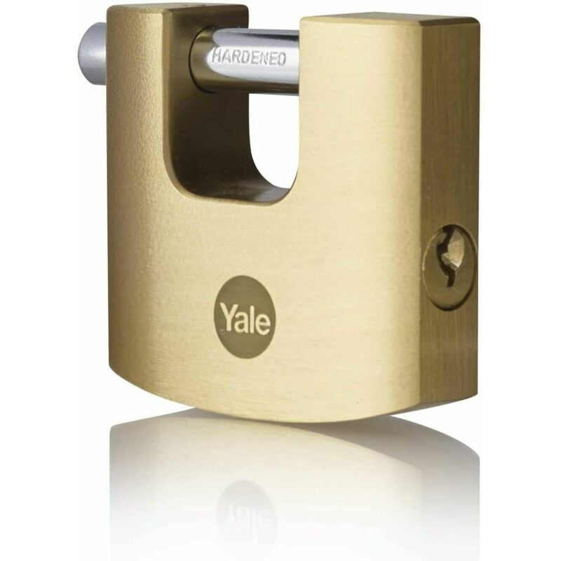 foto del prodotto azbe - lucchetto catenaccio antiscasso ottone yale mm 90 y114b 90 127 1 3 chiavi