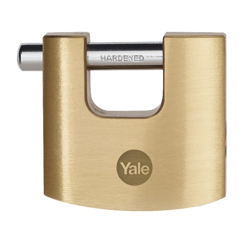 foto del prodotto azbe yale lucchetto rettangolare in ottone di alta sicurezza y114b 90 127 1, corpo 90mm, gancio in acciaio indurito, 3 chiavi