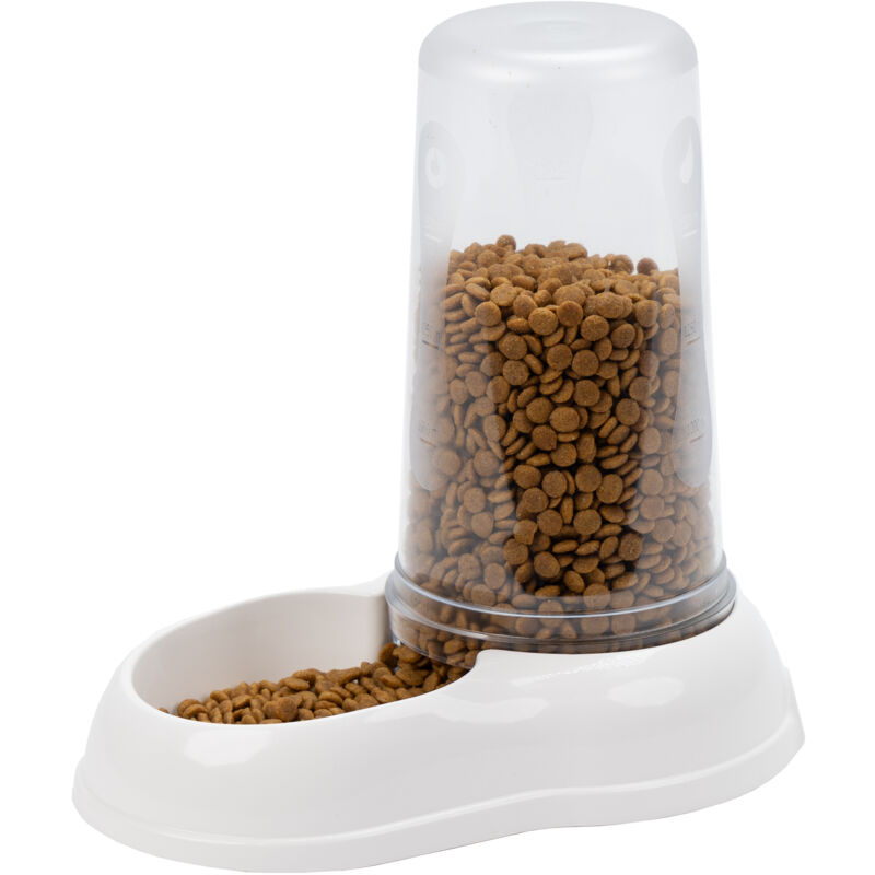 foto del prodotto azimut dispenser di crocchette o acqua in vari colori e misure. variante 1500 misure 16.5 x 25 x h 24.5 cm 1.5 l bianco ferplast