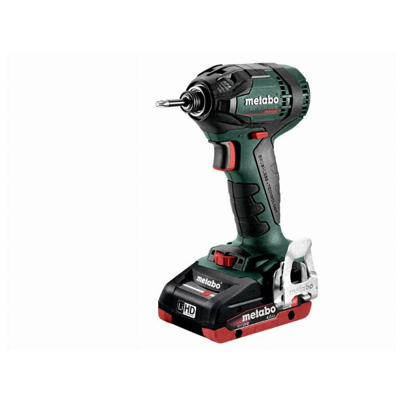 foto del prodotto azionamento a percussione ssd 18 ltx 200 bl 2 x 4,0 ah lihd, asc 55, valigetta 602396800 metabo