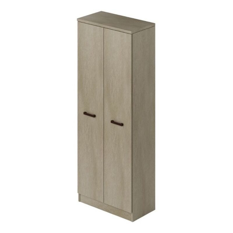 foto del prodotto azur line - armadio porta scope con ripiani in legno argilla 182 cm multiuso