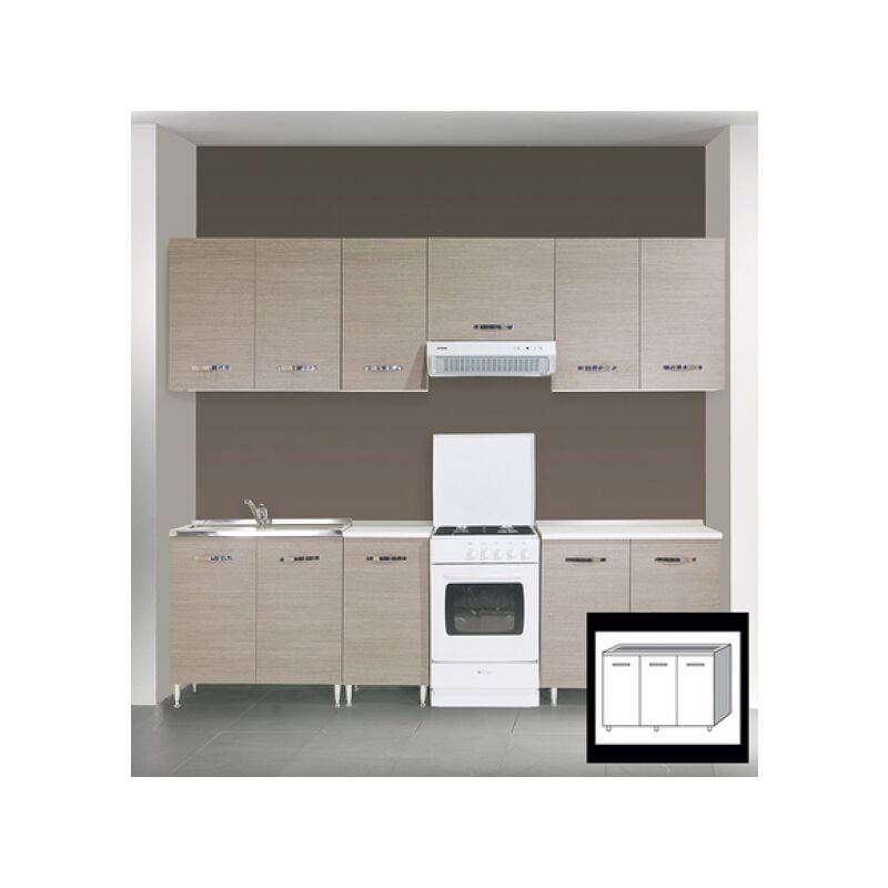 foto del prodotto azur line kit cucina mobile base senza lavello 3 ante cm. 120x50x85h olmo