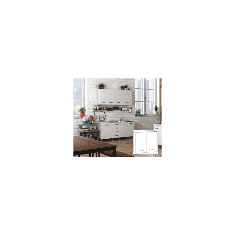 foto del prodotto azur line kit cucina pensile 2 ante cm. 80x30x72h bianco