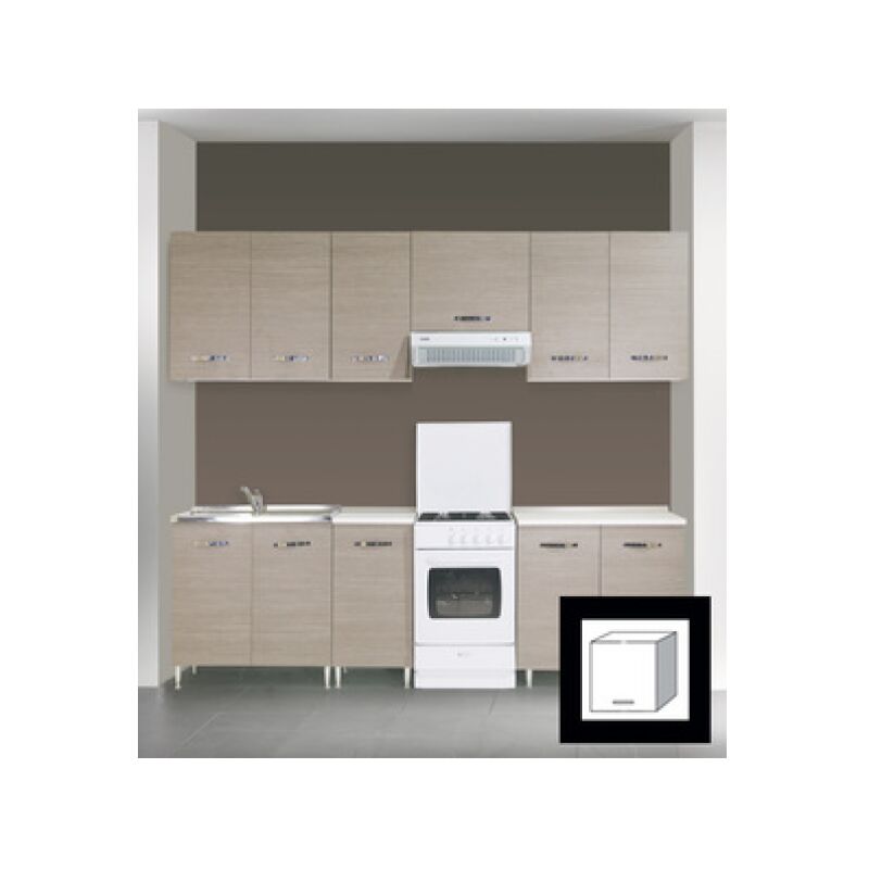 foto del prodotto azur line kit cucina pensile sopra cappa 1 anta 60x30x49h finitura larice grigio salone