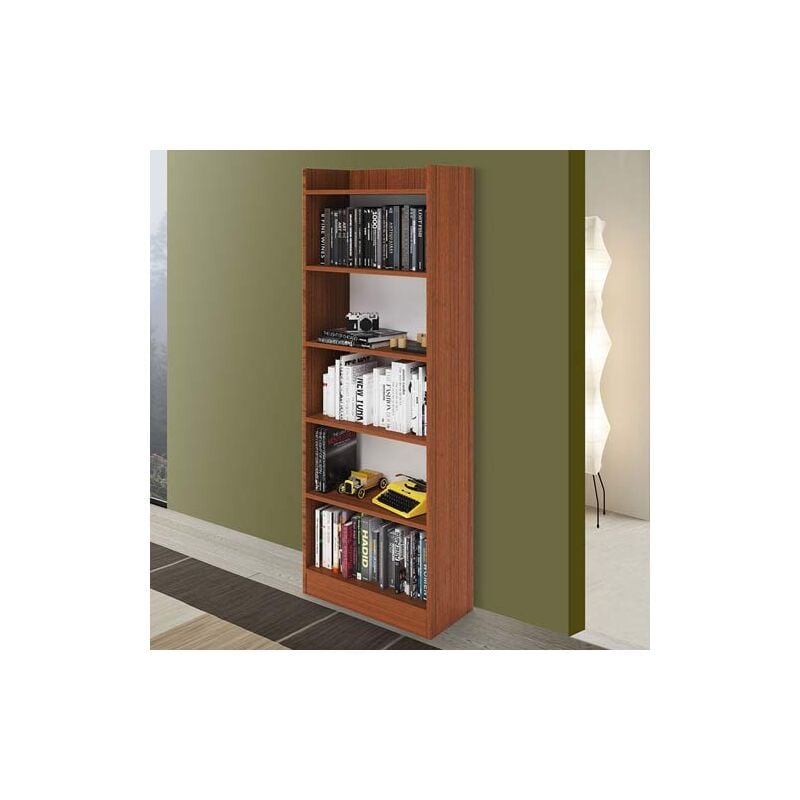 foto del prodotto azur line libreria verticale componibile noce antico alta 180 cm,