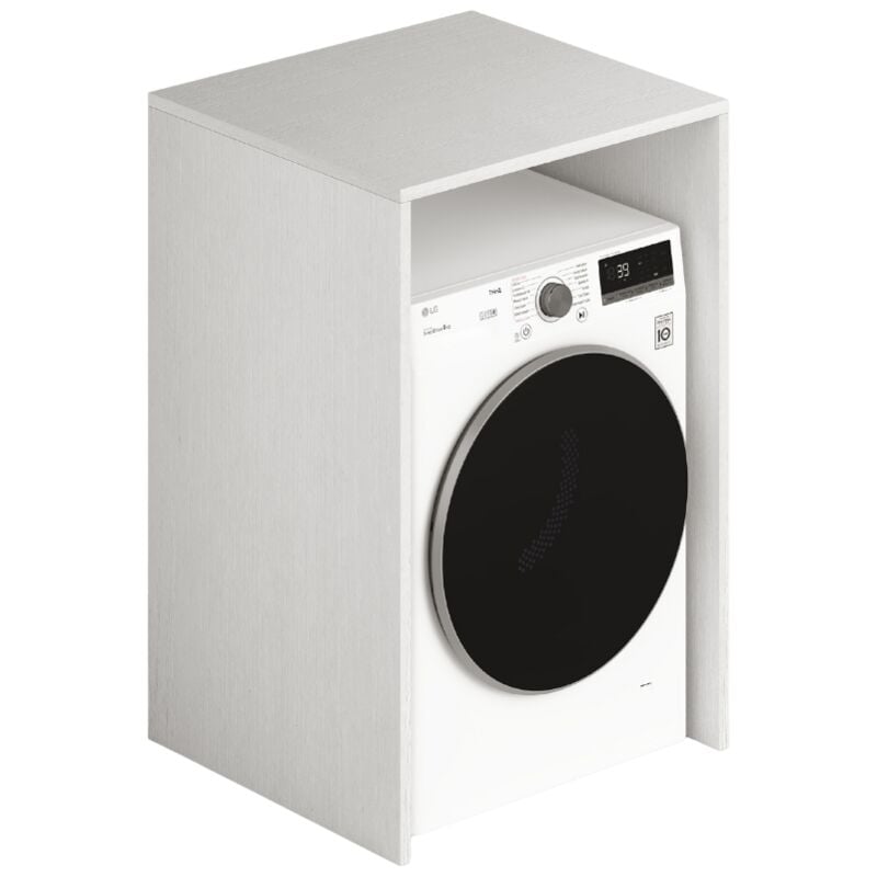 foto del prodotto azur line mobile copri lavatrice asciugatrice in legno bianco mobiletto lavanderia