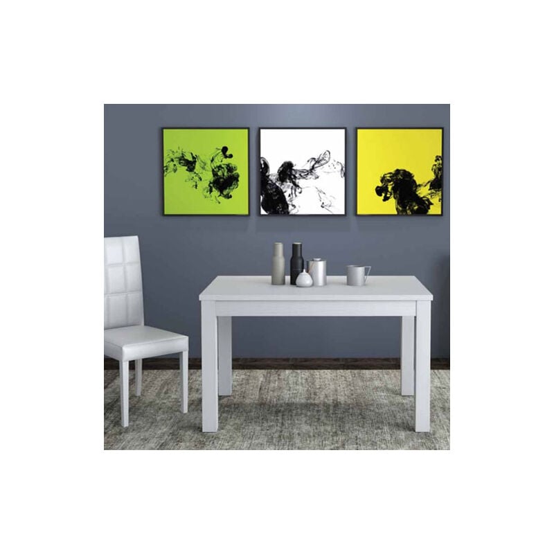foto del prodotto azur line tavolo da pranzo bianco frassinato allungabile di 40 cm,