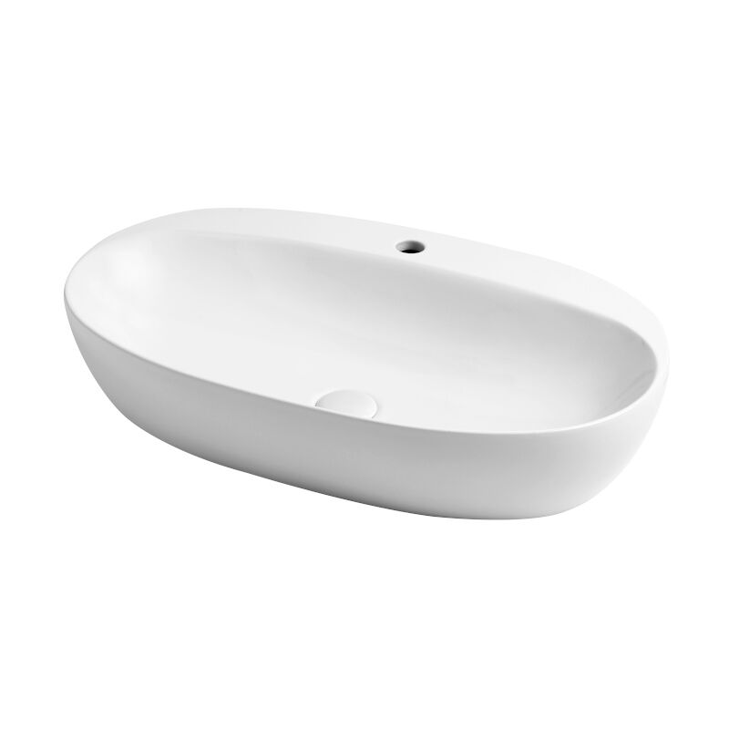foto del prodotto azzurra lavabo circle appoggio 70x40 monoforo ovale in ceramica bianco