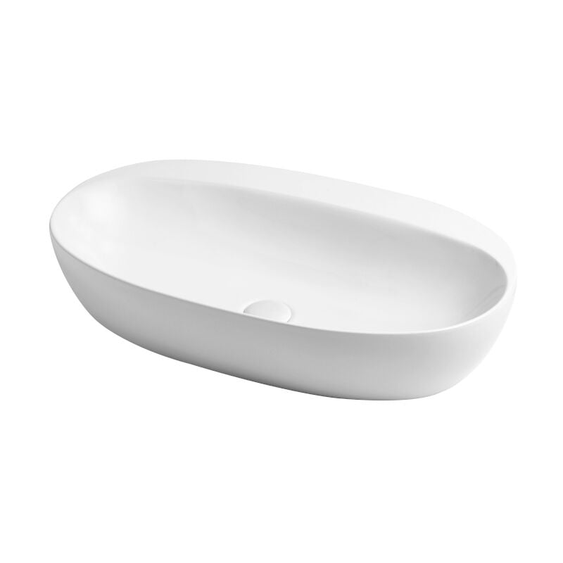 foto del prodotto azzurra lavabo circle appoggio 70x40 ovale in ceramica bianco lucido di