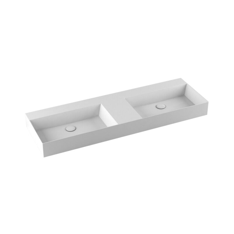 foto del prodotto azzurra lavabo elegance sospeso appoggio 142x45 due vasche senza foro in