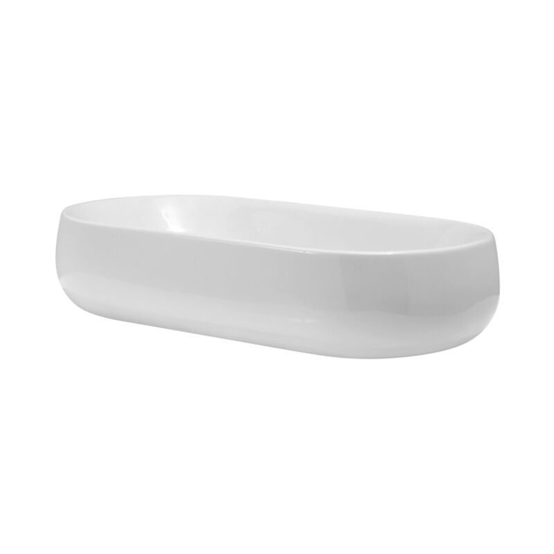 foto del prodotto azzurra lavabo nuvola appoggio 75x40 senza foro in ceramica bianco lucido