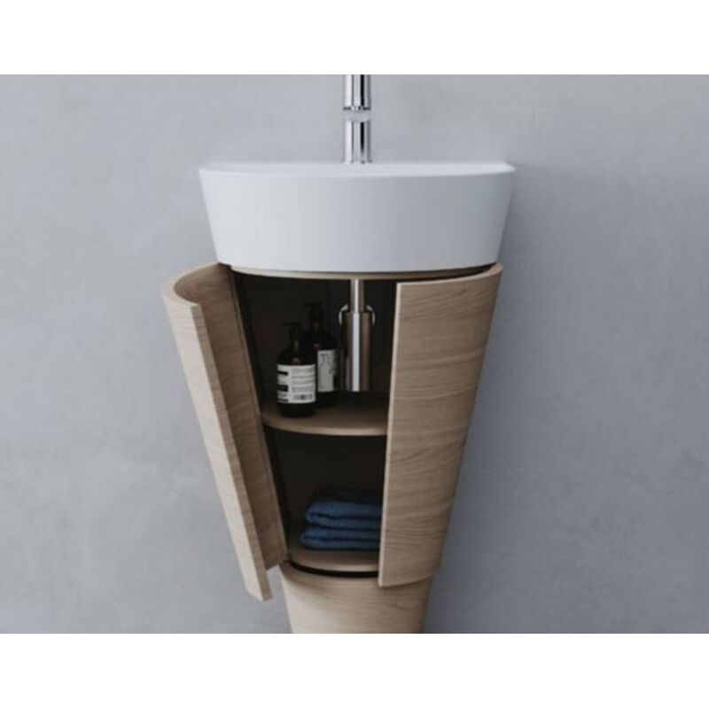 foto del prodotto azzurra mobile appoggio forma altezza 50cm colore cemento larghezza 60cm