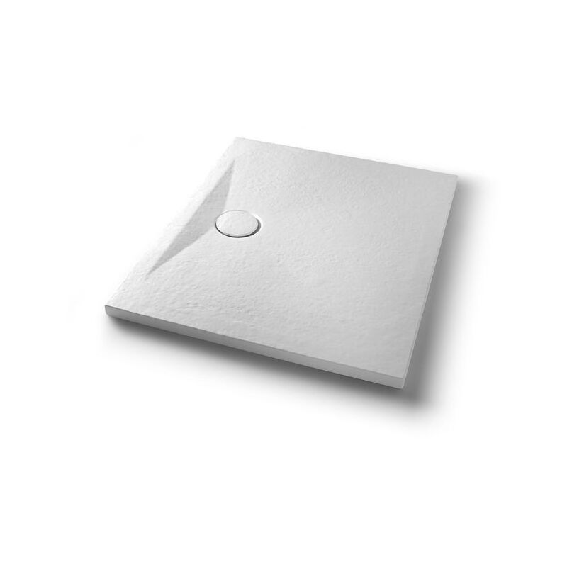foto del prodotto azzurra piatto doccia 80x100 h.4 in ceramica bianco opaco pietraceramica