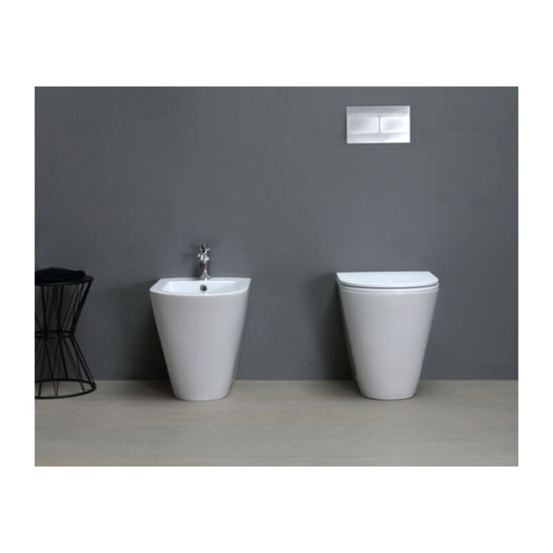 foto del prodotto azzurra sanitari forma filomuro con sedile softclose di ceramica