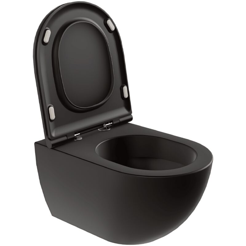 foto del prodotto azzurra wc sospeso senza brida ceramica comoda nero opaco