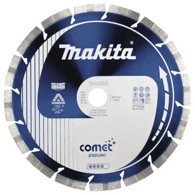 foto del prodotto b 12893 disco diamantato comet rapid 230 mm makita