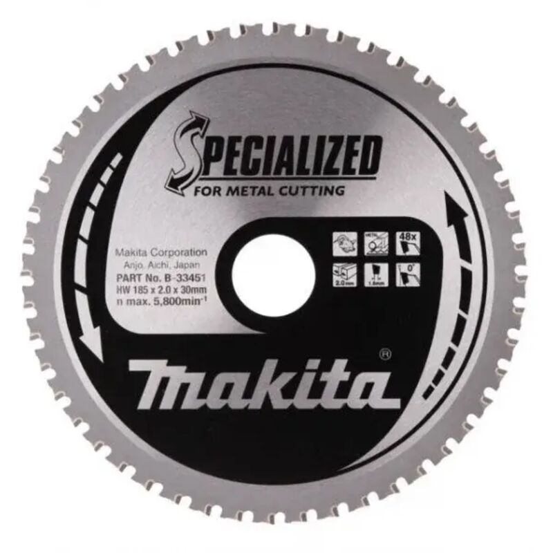 foto del prodotto b 33451 specialized lama per seghe circolari 185x30 mm per acciaio sottile makita