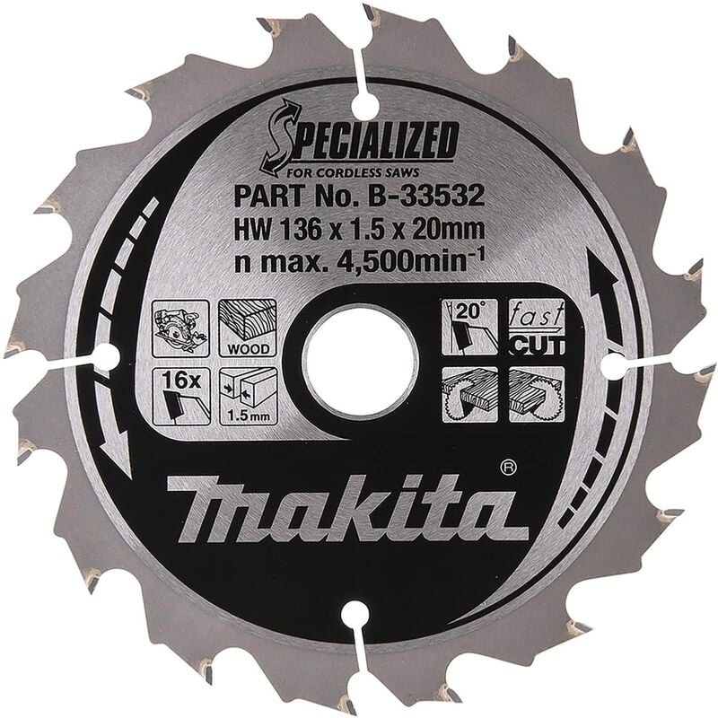 foto del prodotto b 33532 lama specializzata 136x20x16z makita