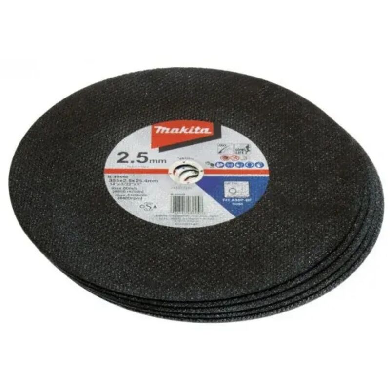 foto del prodotto b 49448 5 disco abrasivo per troncatura 355x25,4 mm per metallo 5 pz. makita