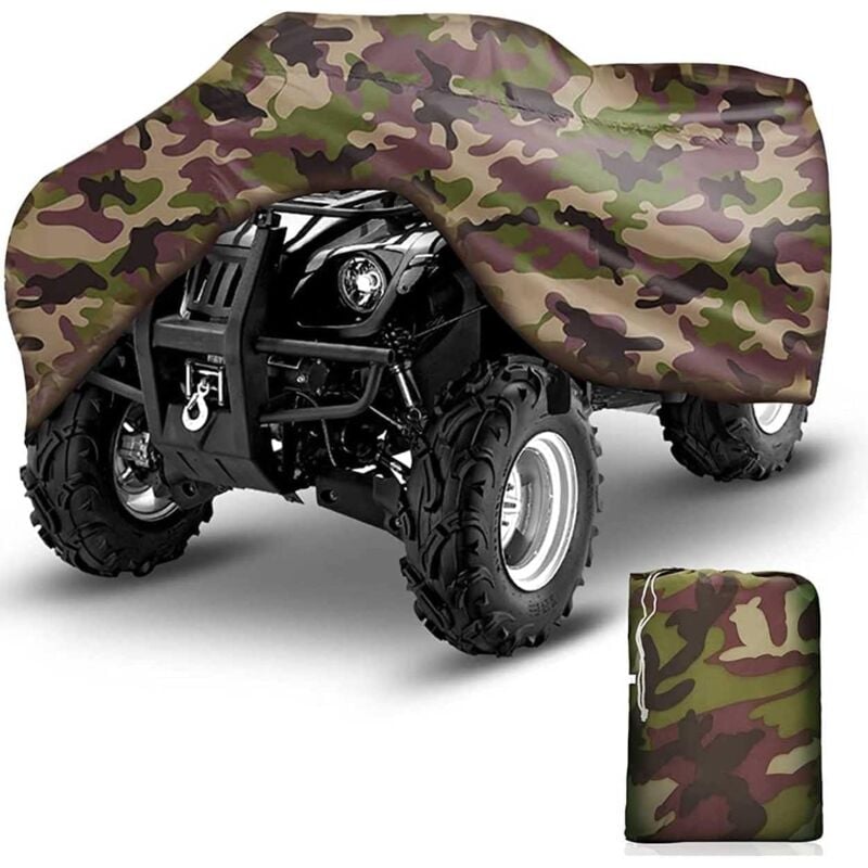 foto del prodotto b che pour voiture, telo copri quad per quad, esterno, invernale, antipolvere, pioggia, protezione uv, 190t, mimetico, xxxl 256 x 110 x 120 cm 