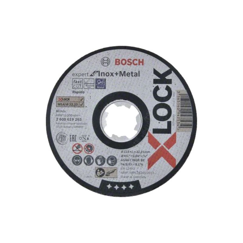 foto del prodotto b disco per inox x-lockmm.115x1,0 pz 1,0 - bosch
