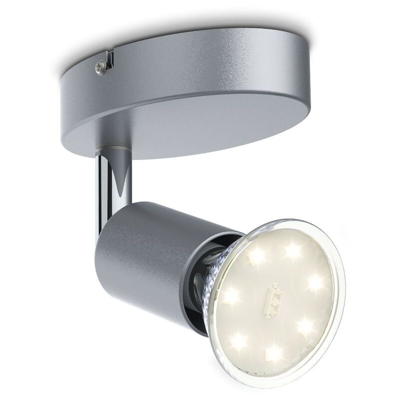 foto del prodotto b.k. faretto led da soffitto orientabile, include lampadina gu10 da 3w 250lm, luce calda, lampada a muro, plafoniera da parete o soffitto, da