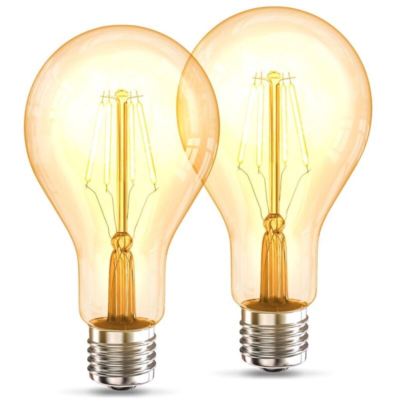 foto del prodotto b.k.licht 2er set a75 edison vintage bulb i e27 4w 2200k 320lm i bianco caldo i lampadina led i lampadina i retr i filamento