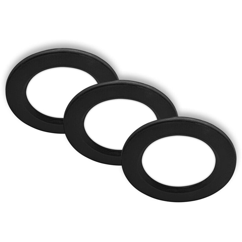 foto del prodotto b.k.licht briloner jeft set di 3 faretti da incasso, piatti, diametro 9 cm, luce bianca neutra, nero, 9 x 2,8 cm
