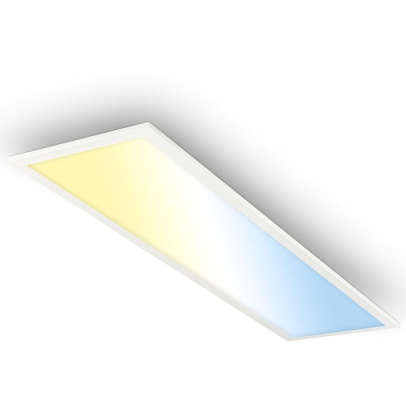 foto del prodotto b.k.licht briloner piatto pannello led, dimmerabile, telecomando, cct, protezione dagli spruzzi d acqua ip44, bianco, 100 x 25 x 6 cm