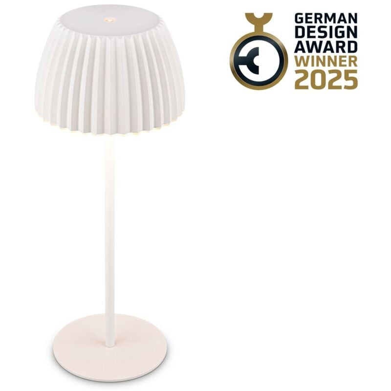 foto del prodotto b.k.licht briloner riffle lampada da tavolo led senza fili ip44, dimmerabile, touch, batteria ricaricabile, vincitrice del german design award