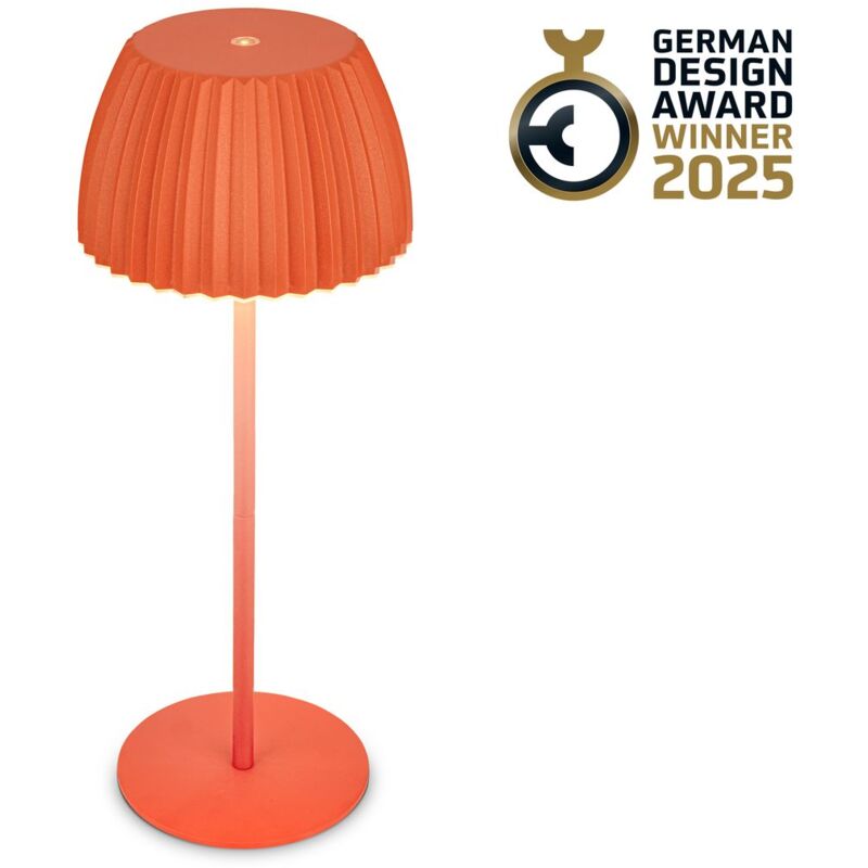 foto del prodotto b.k.licht briloner riffle lampada da tavolo led senza fili ip44, dimmerabile, touch, batteria ricaricabile, vincitrice del german design award