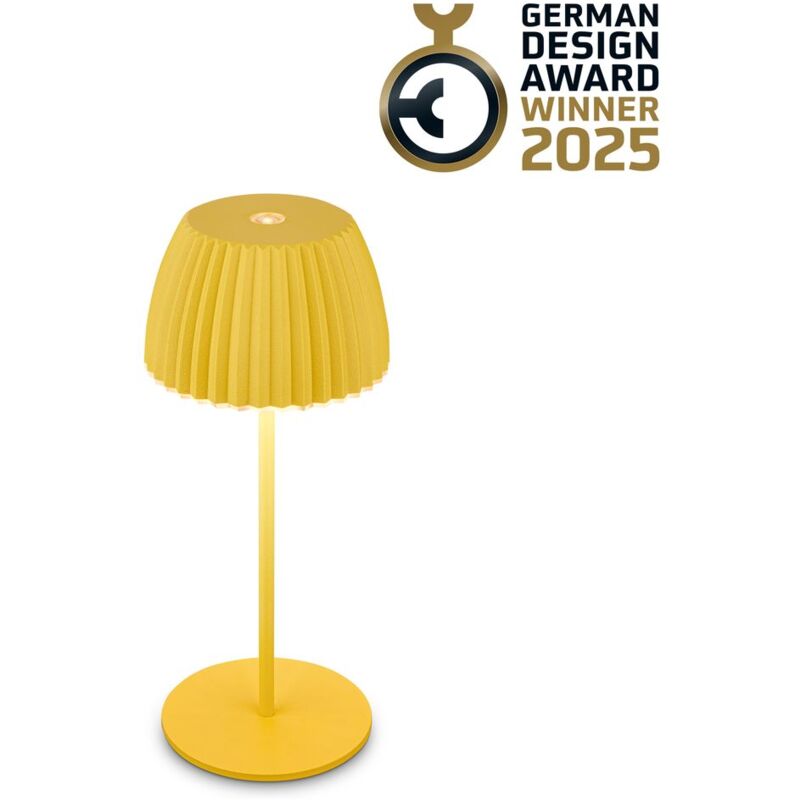 foto del prodotto b.k.licht briloner riffle mini lampada da tavolo led senza fili ip44, dimmerabile, touch, batteria ricaricabile, vincitrice del german design award
