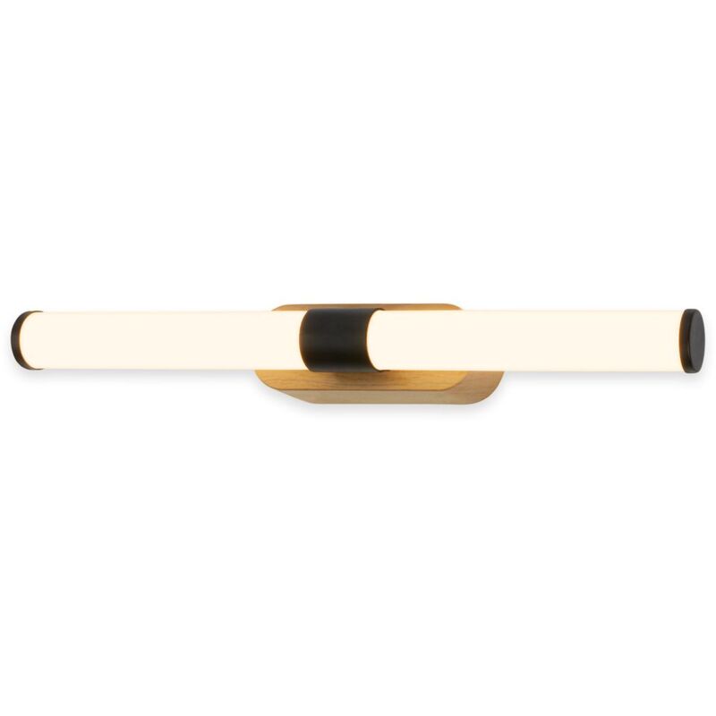 foto del prodotto b.k.licht briloner runt lampada specchio bagno, montaggio a parete, protezione dagli spruzzi d acqua ip44, avvitabile, bianco caldo, legno nero, 40