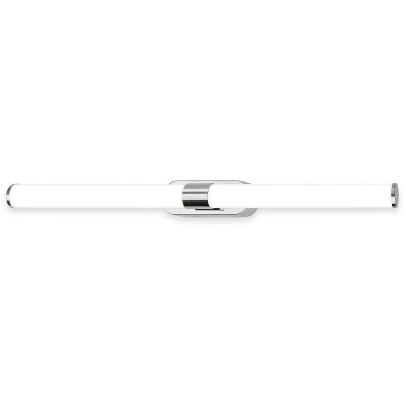 foto del prodotto b.k.licht briloner runt lampada specchio bagno, montaggio a parete, protezione dagli spruzzi d acqua ip44, avvitabile, bianco neutro, cromato, 60 x