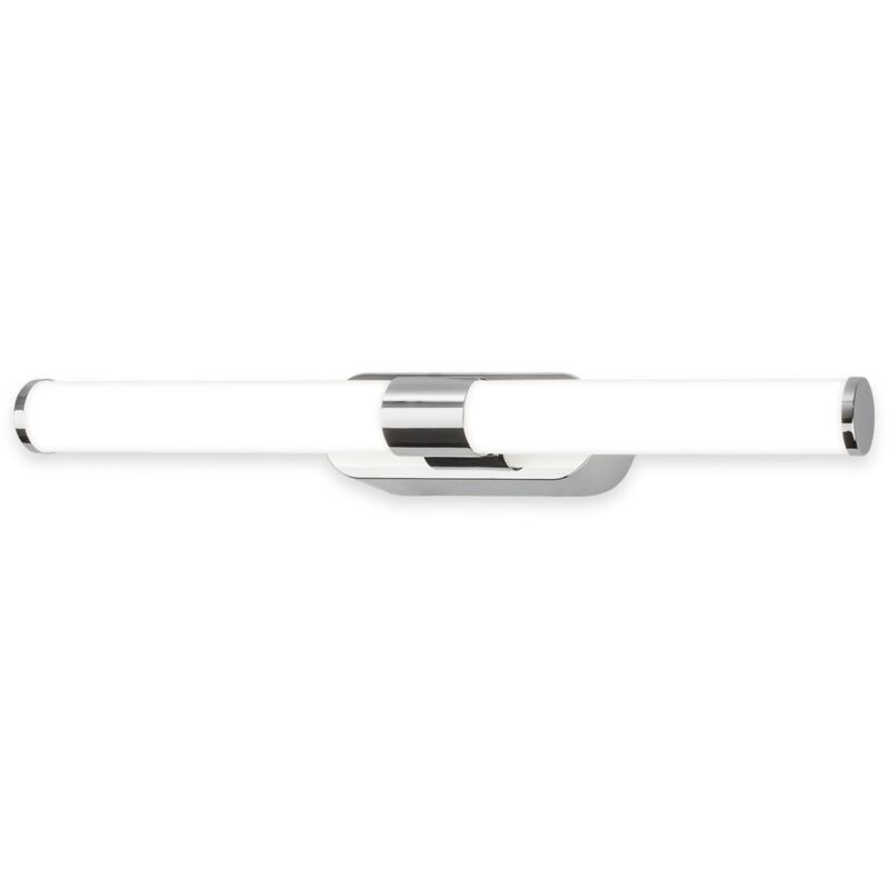foto del prodotto b.k.licht briloner runt lampada specchio bagno, montaggio a parete, protezione dagli spruzzi d acqua ip44, avvitabile, bianco neutro, cromo, 40 x